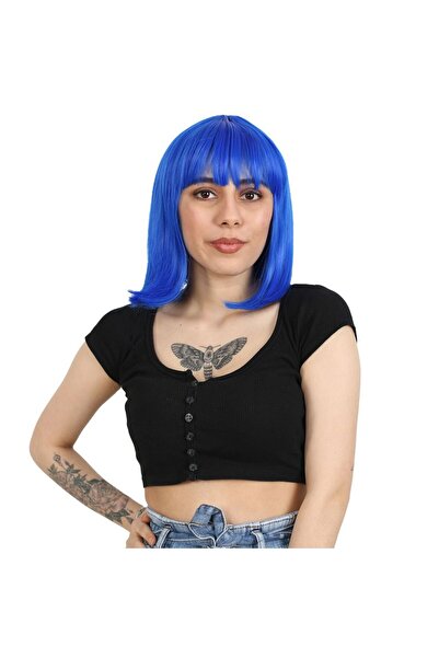 Seçkin Trend Perucă sintetică din fibre cu breton / Albastru închis