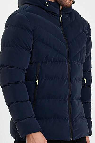 CIVILTIPOLO Men's Water and Windproof Nano Fabric Stable Hooded Thick Fur Lined Inflatable Coat&Mont