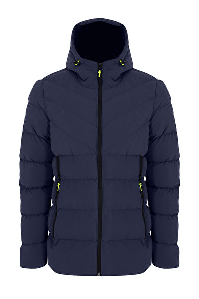 CIVILTIPOLO Men's Water and Windproof Nano Fabric Stable Hooded Thick Fur Lined Inflatable Coat&Mont