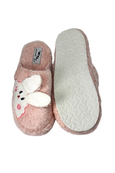 CACTUS BOUTİQUE Plush House Slippers Women's Rabbit Figure House Slippers