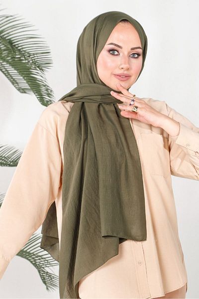 HAREM SCARF Σάλι Χακί Πέρλα