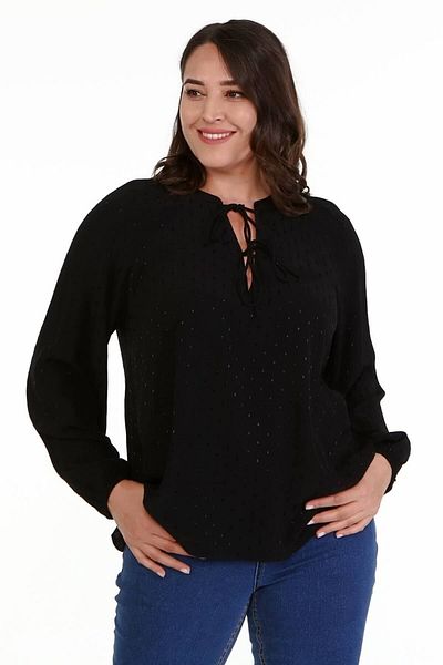 MYLİNE V-Neck Front Lace-Up Blouse