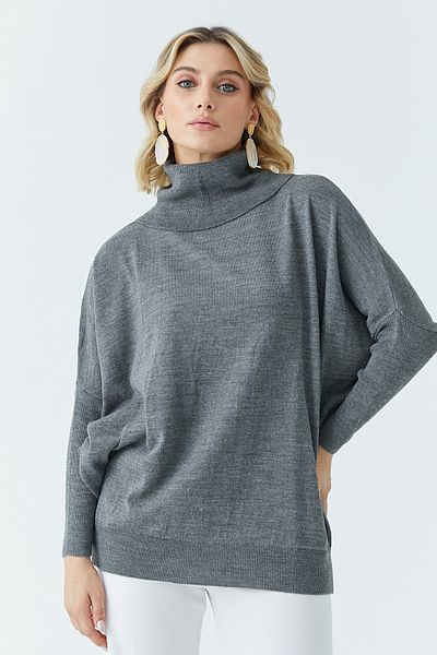 ModaPlaza Pulover lung și larg pentru femei Fisherman 4431