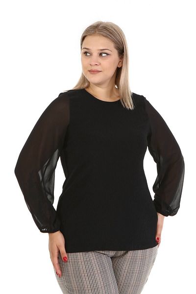 MYLİNE Sleeves Chiffon Knitted Blouse