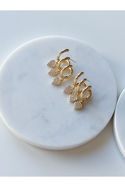CHARMLUCKY 3-Piece Look Earring with Dangle