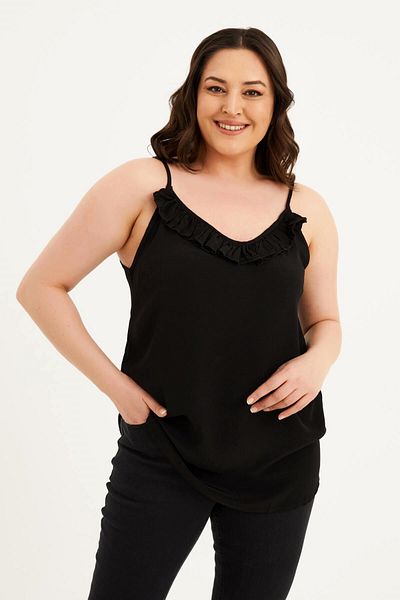 MYLİNE Rope Strap Ruffle Detailed Blouse