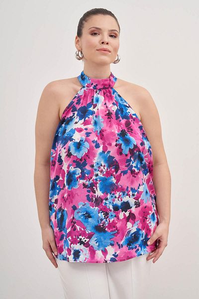 MYLİNE Blouse with Print Halter Neckline