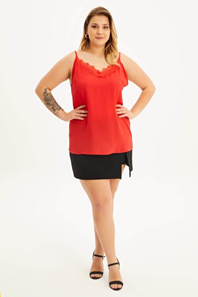 MYLİNE Dantelli İp Askılı Bluz