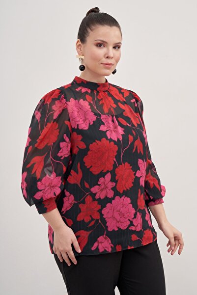 MYLİNE Bluză din șifon cu detaliu adunat