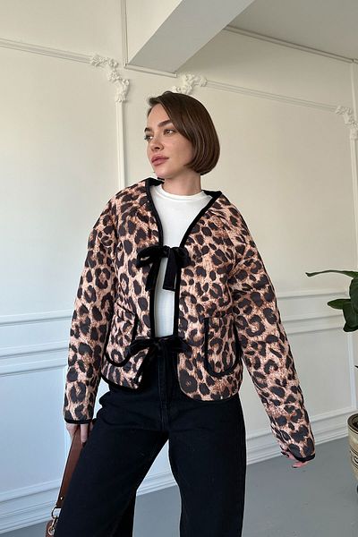 MAGARDE Leopard Quilted Coat - Black