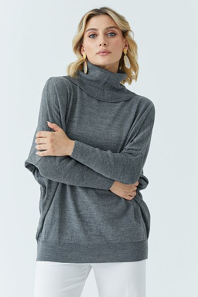 ModaPlaza Pulover lung și larg pentru femei Fisherman 4431