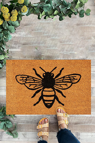 KARMAT Arı Temalı Paspas, İç ve Dış Mekan Dekoratif Kapı Önü Paspası