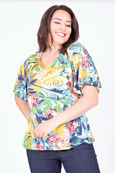 MYLİNE بلوزة بأكمام كيب