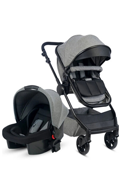 Be-Be Comfort Siyah-Gri Travel Sistem Bebek Arabası Seyahat Sistem Puset, Taş...
