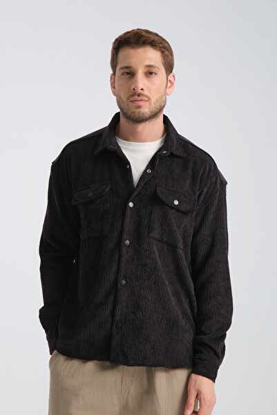 Redline Haven Men's Oversize Thick Velvet Shirt