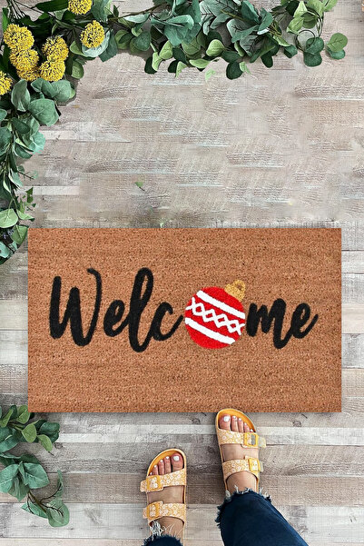 KARMAT Yılbaşı Süsü Paspas, Kapı Önü Paspası, Dijital Baskı Paspas