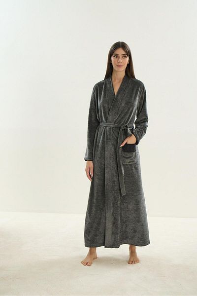 Sevim 16084 Rochie lungă de catifea pentru femei