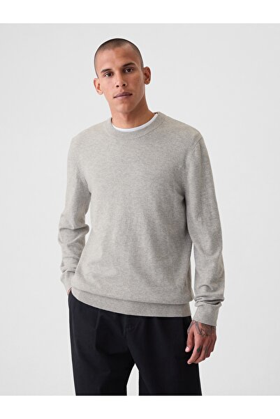 GAP Erkek Gri CashSoft bisiklet yaka kazak