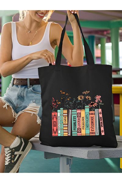 Cemira Album negru Taylor Swift - Geantă de pânză și geantă de tote