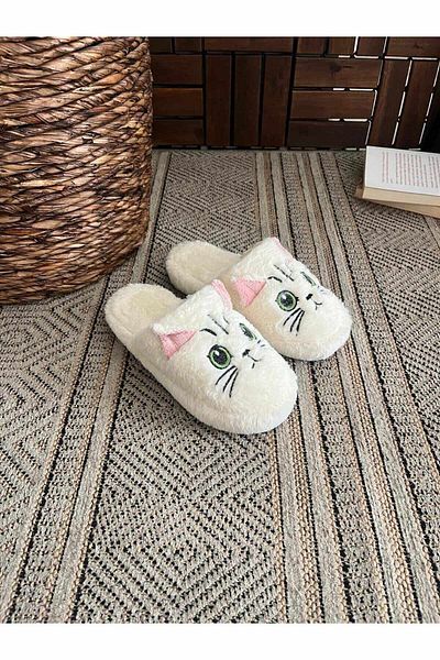 Behtah Kundura Fluffy Silent Gun Cat Figure Παντόφλες Γυναικείες παντόφλες εσωτερικού χώρου Γούνινες παντόφλες Πακέτο προίκας