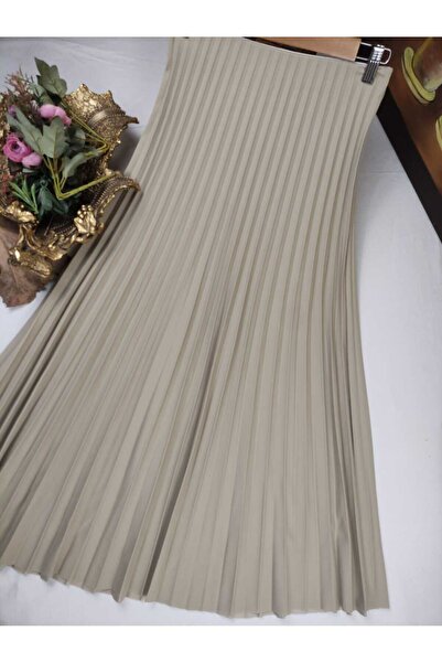 ALMİNA Duble Knitted Fabric Thin Pleated Skirt
