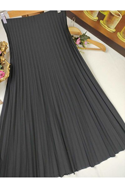 ALMİNA Duble Knitted Fabric Thin Pleated Skirt