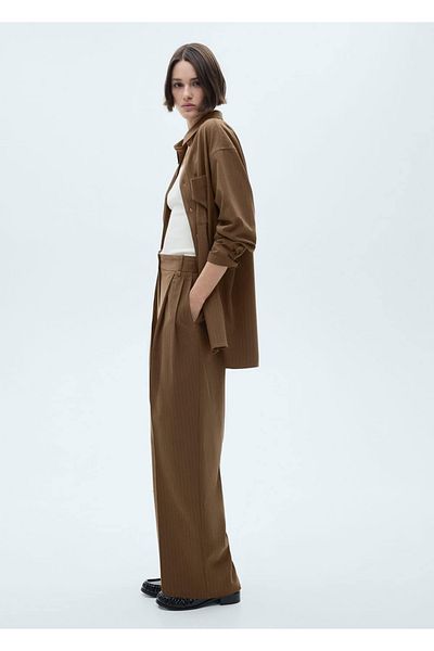 MANGO Woman STRIPED TROUSERS