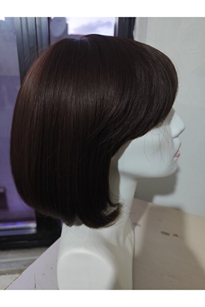 Melis Koyu kumral perçemli küt peruk