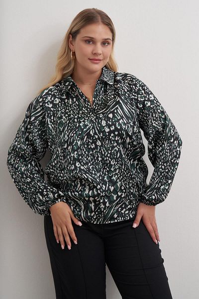 MYLİNE V-Neck Satin Blouse