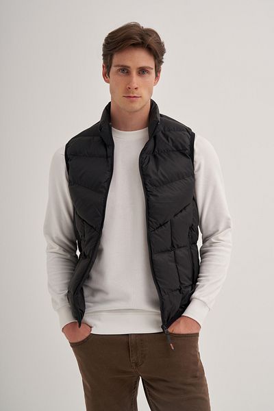 Cazador 24kceeo01027 Vestă neagră pentru bărbați, cu mâneci zero, micro