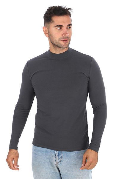 penyebizden Smoked ανδρικό μπλουζάκι Slim Fit Cotton Lycra - Stand Collar