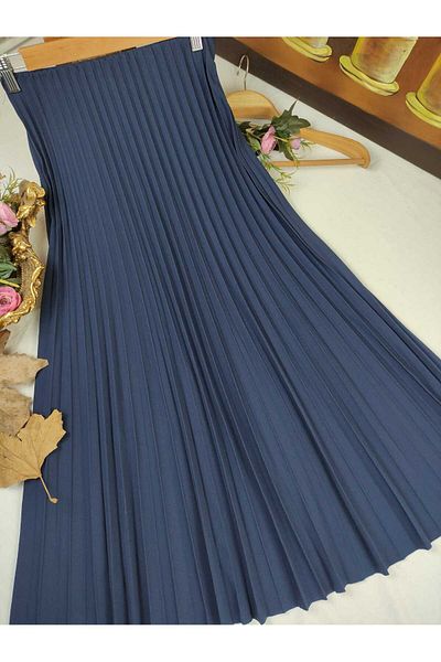ALMİNA Duble Knitted Fabric Thin Pleated Skirt