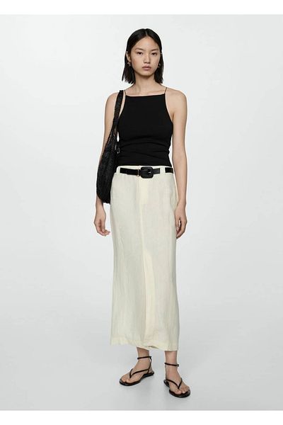 MANGO Woman Bluză slim-fit cu gât halter