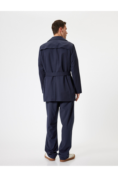 Koton Slim Fit Trençkot Kuşak Detaylı Pamuk Karışımlı