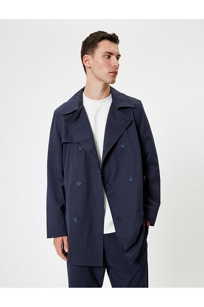 Koton Cotton Blended Slim Fit Trench Coat - Λεπτομέρεια ζώνης