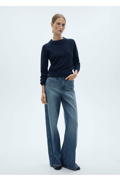 MANGO Woman Blugi wideleg cu nasturi
