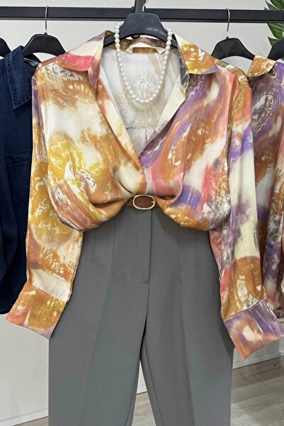 Butik DESENLİ SATEN GÖMLEK
