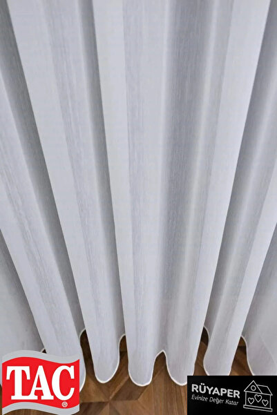 Taç Rüyaper Bamboo Slub Non-Creating Iron Don'T Want Tulle Curtain 1E 3Layer Pleated Tulle