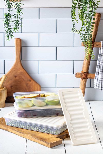 NY HOME Set of 3 - Freshbox Cream Storage Container Suitable for Microwave and Diffraction