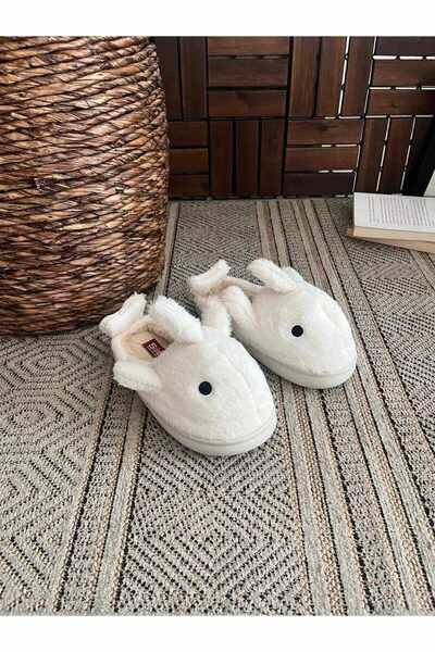 Behtah Kundura Жіночі домашні капці з теплим хутром і малюнком акули - безшумна підошва