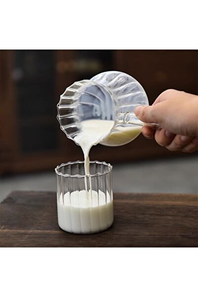 DORRY HOME 500ml Sefa Isıya Dayanıklı Cam Cezve Şeritli