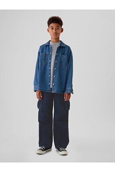 GAP Erkek Çocuk Lacivert Baggy Kargo Pantolon
