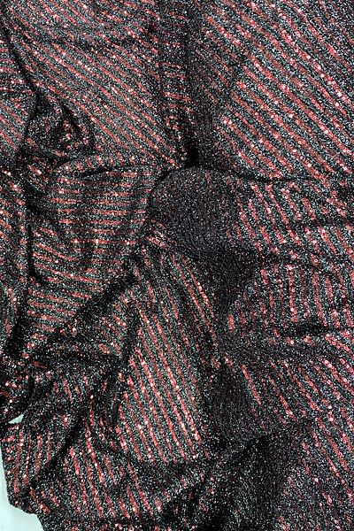 Mu Art Bearded Striped Sequin Fabric Sequin Sequin Fabric Evening Dress Engagement Wedding Black Burgundy