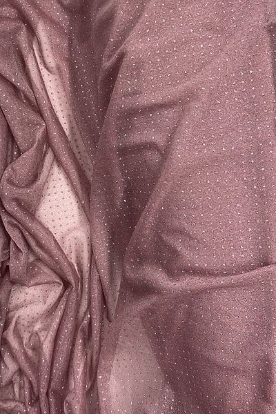 Mu Art Raindrop Glitter Evening Dress with Shawl Tulle Fabric Dark Rose Dried 36