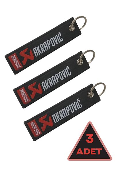 EUROLUXE Akrapovic 3-Piece Biker Fabric Keychain Set - Gift and Useful Motor Keychain Bag