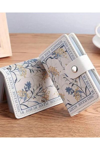 DOODLE Vintage Style Women's Credit Card Wallet with Floral Pattern, Compact Card Holder with Multiple Slots