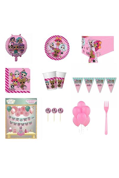 Neşeli Ambalaj Lol Baby 8-Person Birthday Party Supplies Set