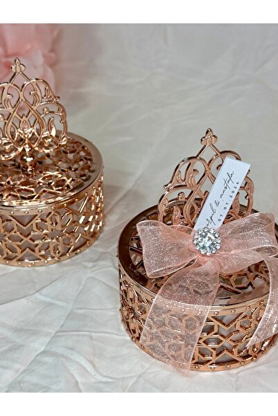 eliz 10 Adet Rose Gold Hediyelik Çikolata ve Badem Hediyelik Söz Nişan Nikah ...