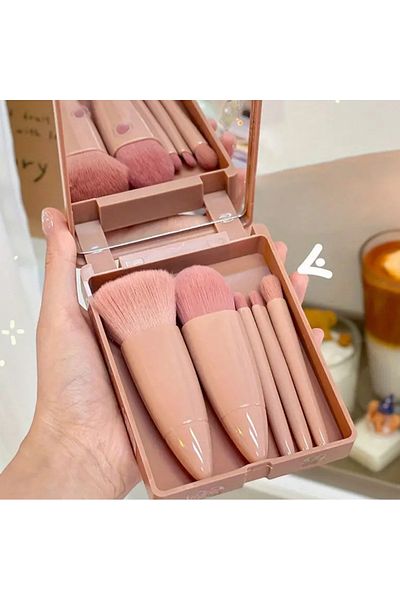 Element Set of 5 Makeup Brushes with Travel Size Mirror
