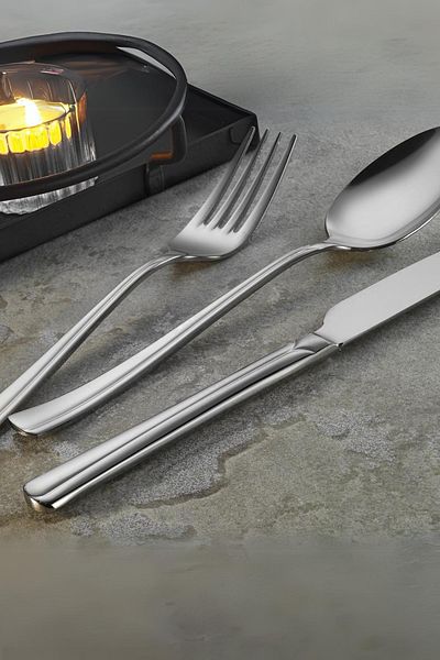 Lugga Crescent Food Fork Spoon Knife Set 18 Pieces